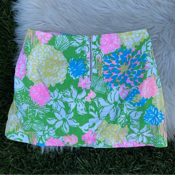 Lilly Pulitzer floral hibiscus skirt skort 2 - Picture 3 of 5